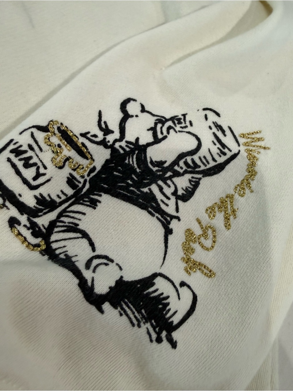 XXL Disney Womens Cream Christopher Robin Pooh Pullover Hoodie Plus Size 2X Top - Picture 12 of 13